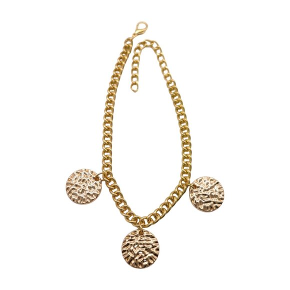 NEW Women Gold Metal Western Boot Chain Bracelet Anklet Shoe 3 Circles Charm SET - Picture 3 of 17